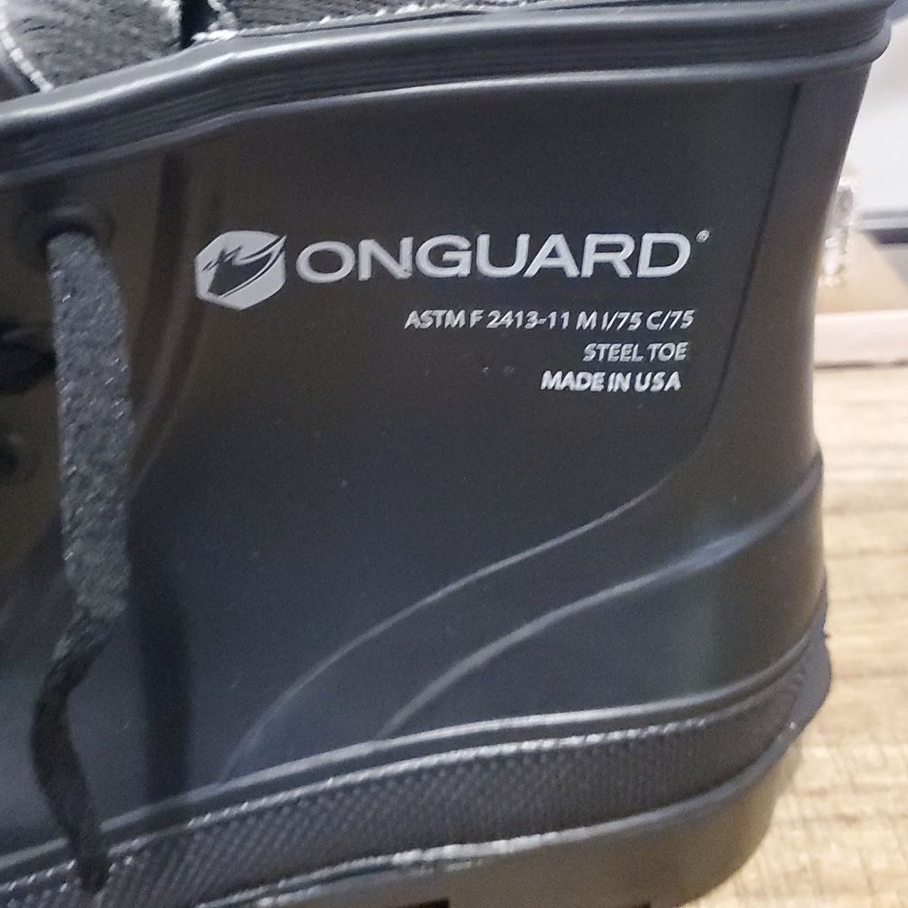 ONGUARD Unisex Steel Toe Black Rubber Work Boots Sz M6 / W8 Rain, Outdoors - Picture 5 of 10
